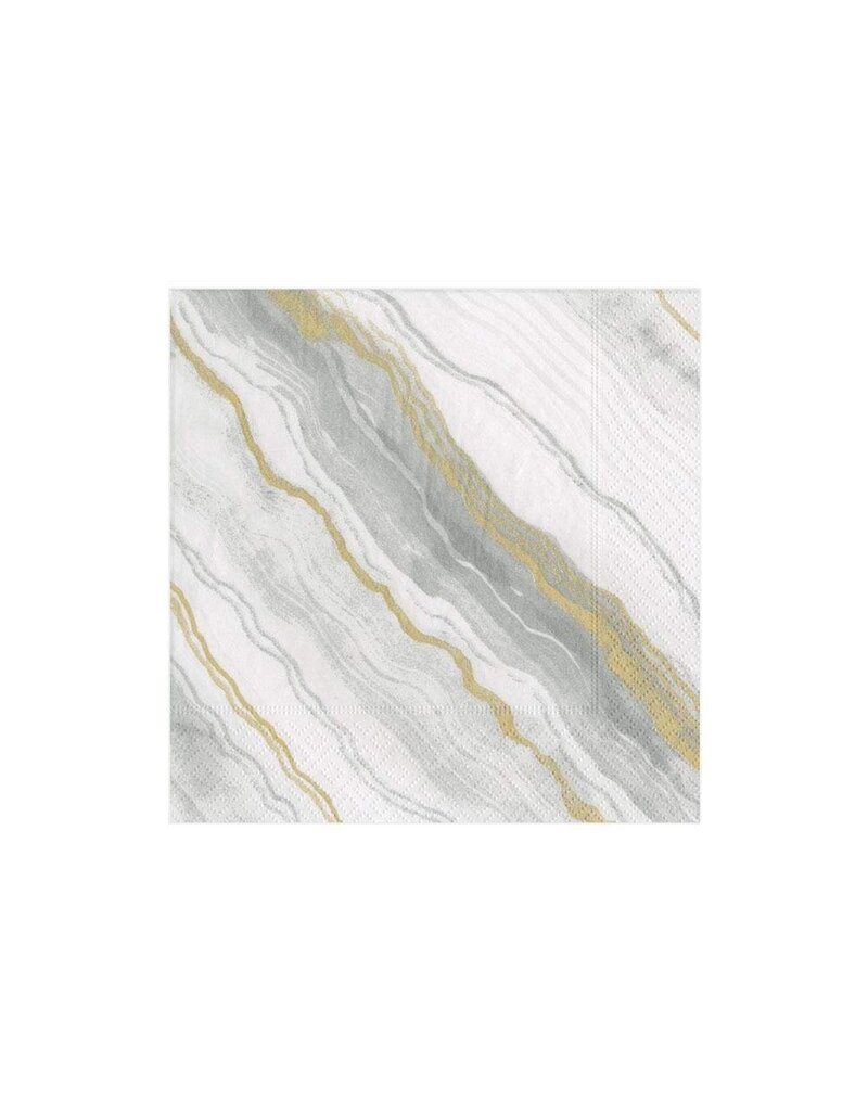 Caspari Cocktail Marble Grey