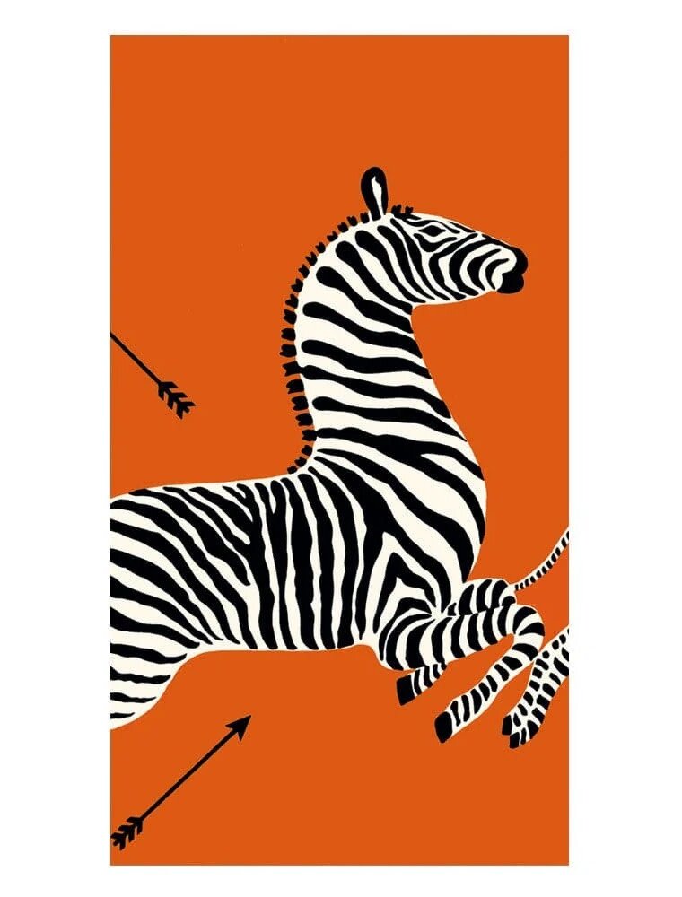 Caspari Guest Zebras Orange