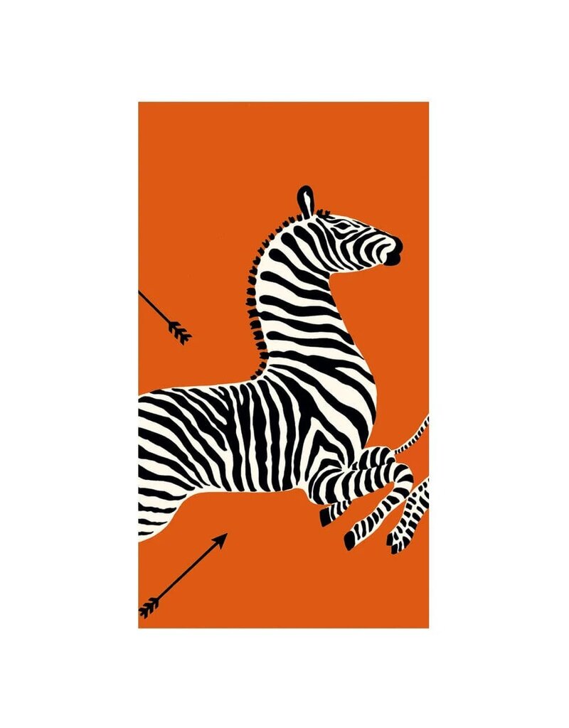 Caspari Guest Zebras Orange