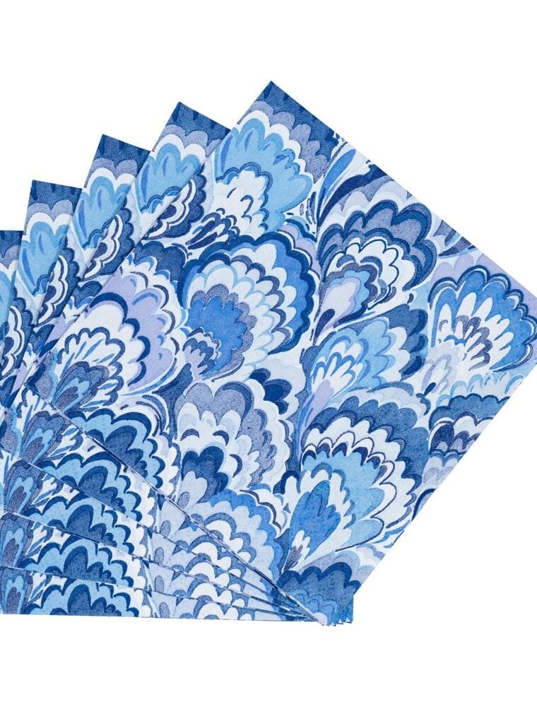 Caspari Cocktail Marbled Ceramica Indigo