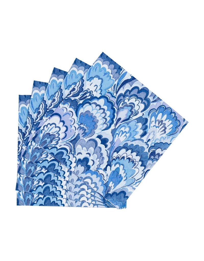 Caspari Cocktail Marbled Ceramica Indigo