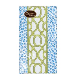 Caspari Guest Towel Knots and Spots Blue/Green