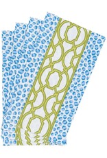 Caspari Guest Towel Knots and Spots Blue/Green