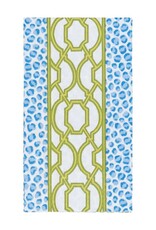 Caspari Guest Towel Knots and Spots Blue/Green