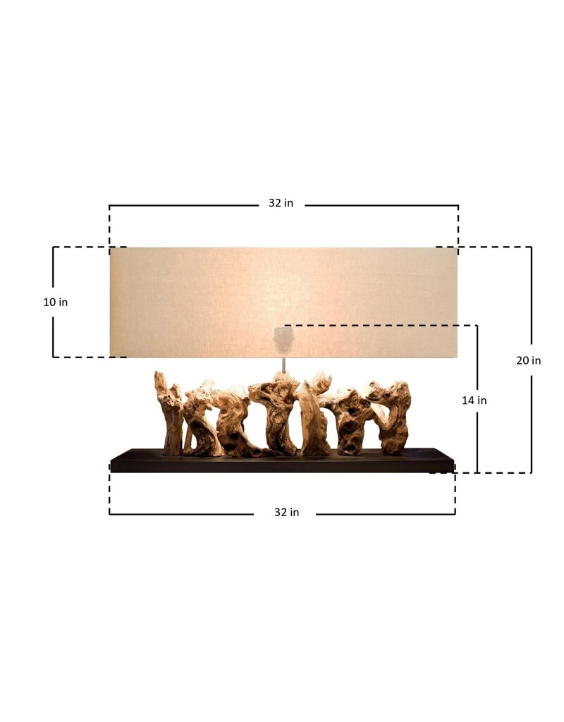Continental Home Aragon Teak Console Table Lamp