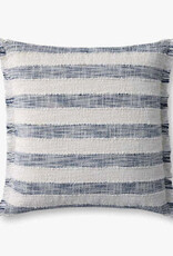 LOLOI 22" x 22" Down Fill Blue/Ivory Stripe, PLL0134