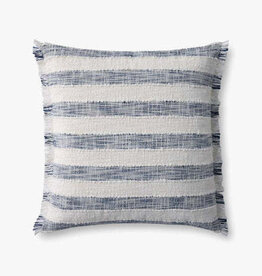 LOLOI 22" x 22" Down Fill Blue/Ivory Stripe, PLL0134