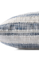 LOLOI 22" x 22" Down Fill Blue/Ivory Stripe, PLL0134