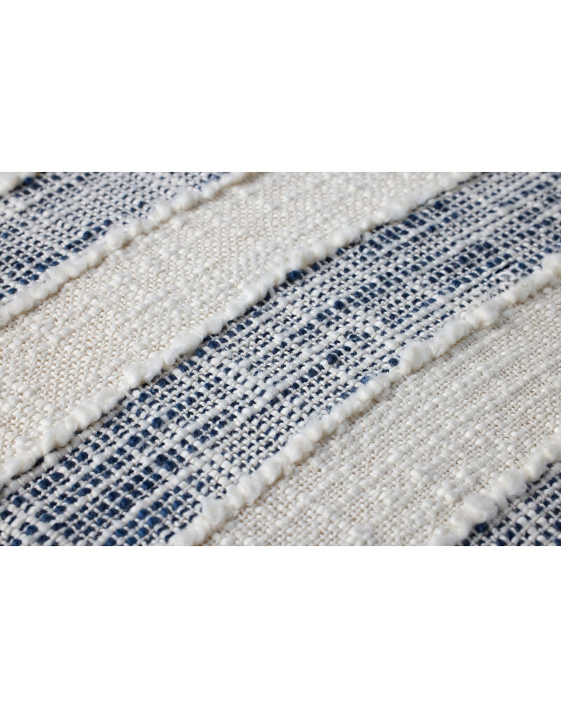 LOLOI 22" x 22" Down Fill Blue/Ivory Stripe, PLL0134