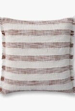 LOLOI 22" x 22" Down Fill Rust/Ivory Stripe, PLL0134