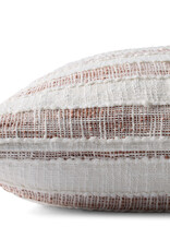 LOLOI 22" x 22" Down Fill Rust/Ivory Stripe, PLL0134