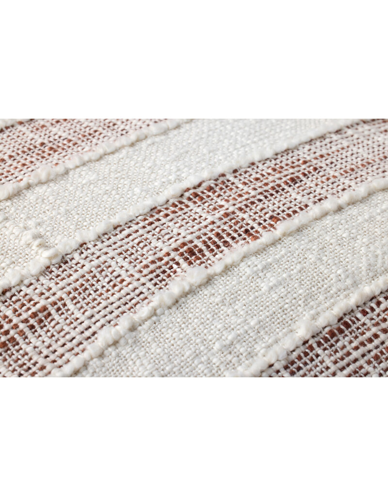 LOLOI 22" x 22" Down Fill Rust/Ivory Stripe, PLL0134