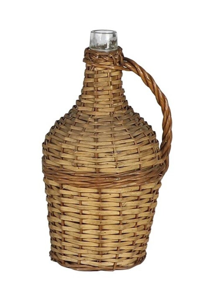 Wicker Covered Wine Bottle - SMALL