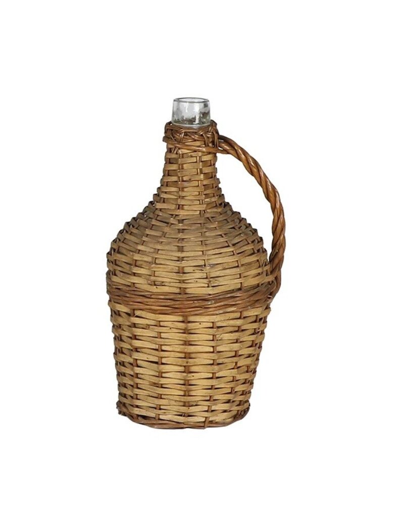 Wicker Covered Wine Bottle - SMALL
