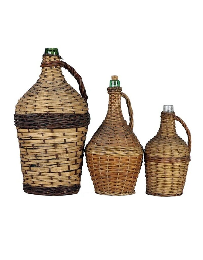 Wicker Covered Wine Bottle - MEDIUM