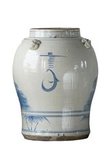 Blue Jingdezhen Hand-Painted Temple Jar - LARGE