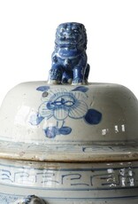 Blue Jingdezhen Hand-Painted Temple Jar - LARGE
