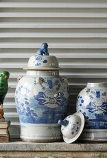 Blue Jingdezhen Hand-Painted Temple Jar - LARGE