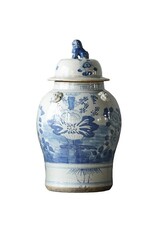 Blue Jingdezhen Hand-Painted Temple Jar - SMALL
