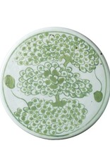 Green Jingdezhen Hand-Painted Ginger Jar w/Lid