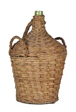 Wicker Covered Wine Bottle - 3 Handles