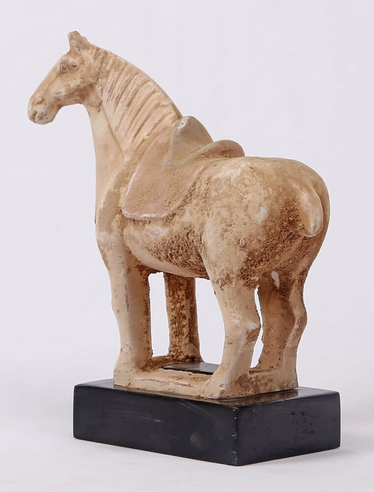 Terra Cotta Horse with Black Wooden Base (EACH)