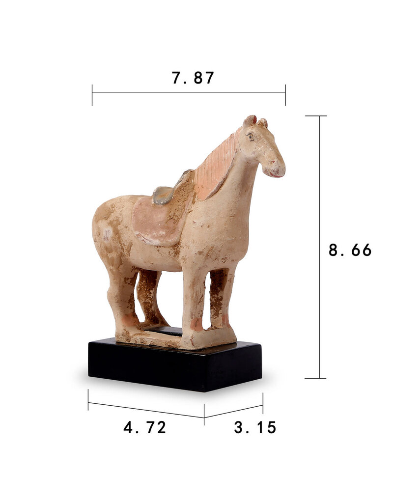 Terra Cotta Horse with Black Wooden Base (EACH)