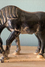 Black Terra Cotta Horse Drinking Water