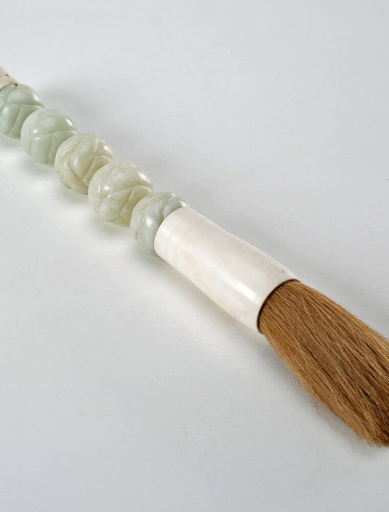 Lily's Living Inc 14" Natural Jade Beads Calligraphy Brush