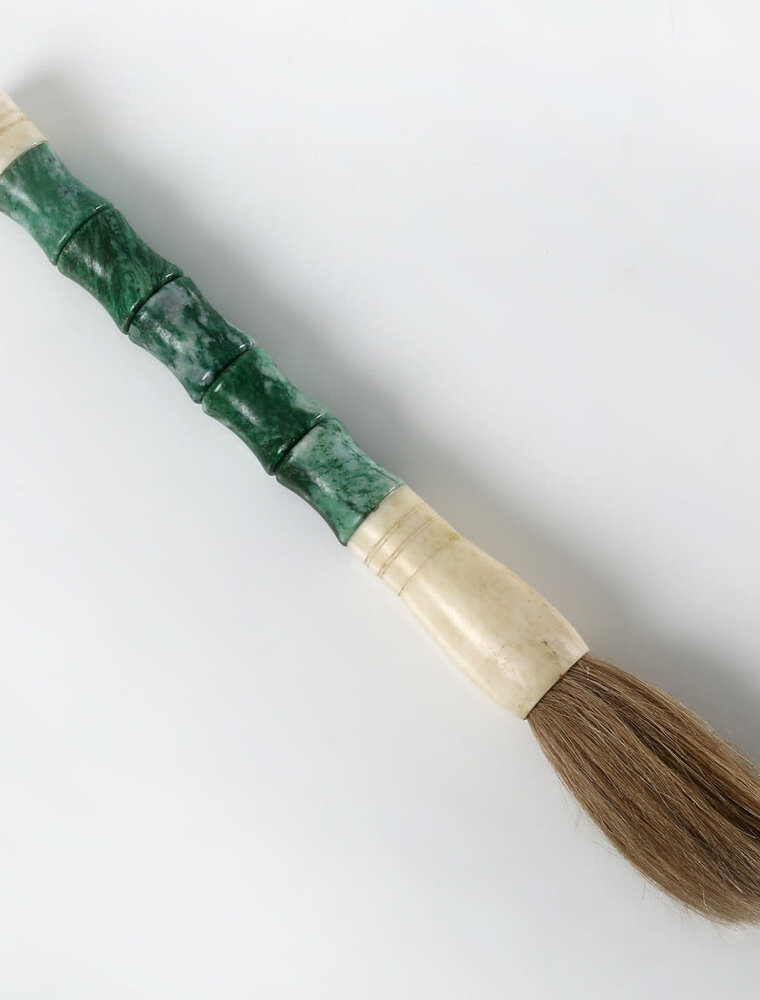 Lily's Living Inc 12" Grass Green Bamboo-Shaped Marble Calligraphy Brush