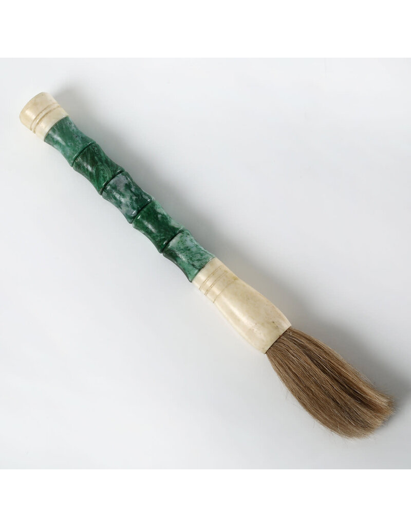 Lily's Living Inc 12" Grass Green Bamboo-Shaped Marble Calligraphy Brush