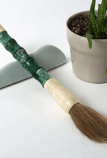 Lily's Living Inc 12" Grass Green Bamboo-Shaped Marble Calligraphy Brush
