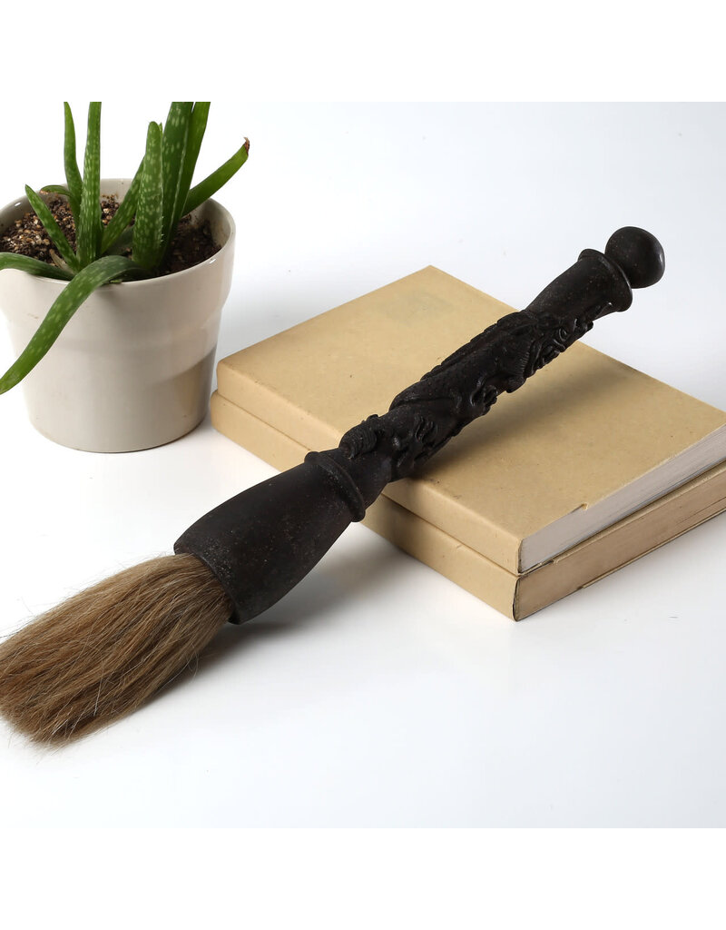 Lily's Living Inc 15" Wooden Calligraphy Brush W/ Carved Dragon