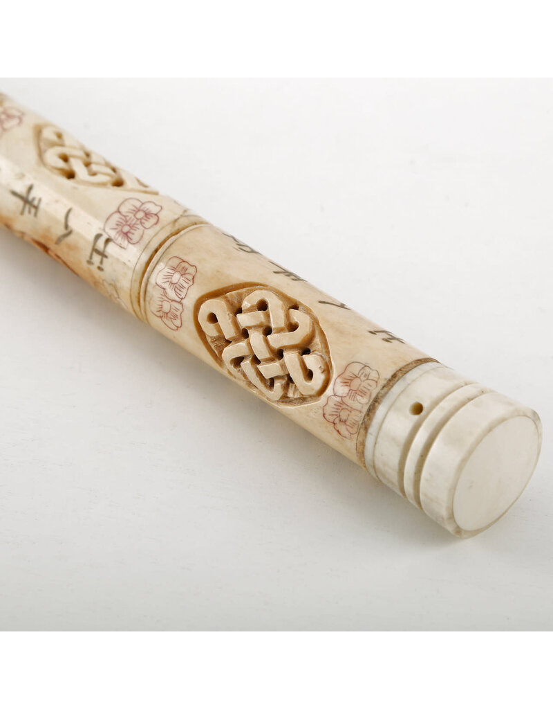 Lily's Living Inc 16" Bone Hand Carved Lucky Pattern Calligraphy Brush