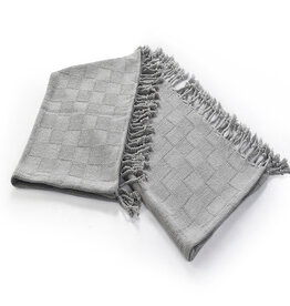 50" x 60" Checkered Solid Throw - Alloy