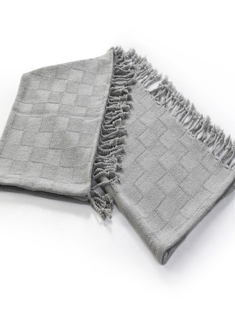50" x 60" Checkered Solid Throw - Alloy
