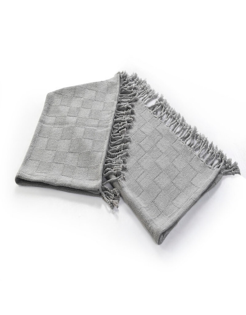 50" x 60" Checkered Solid Throw - Alloy