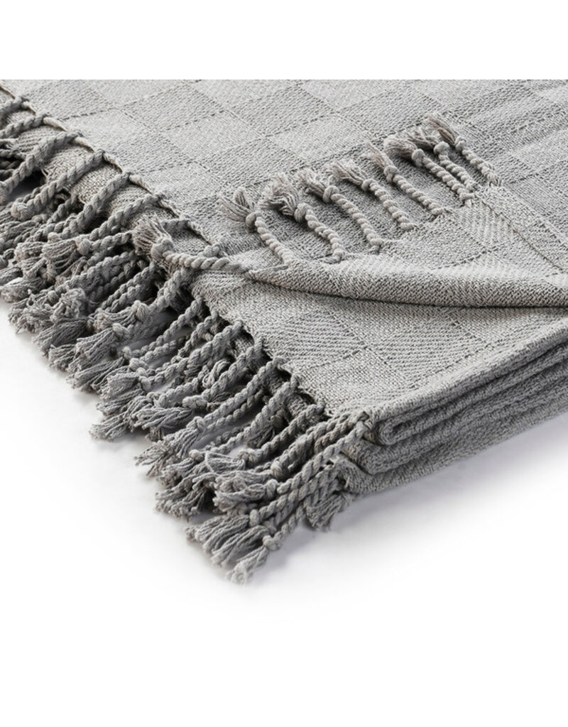 50" x 60" Checkered Solid Throw - Alloy
