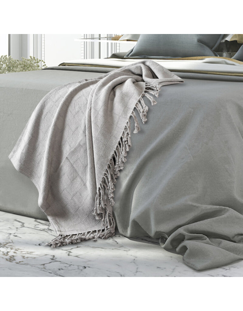 50" x 60" Checkered Solid Throw - Alloy