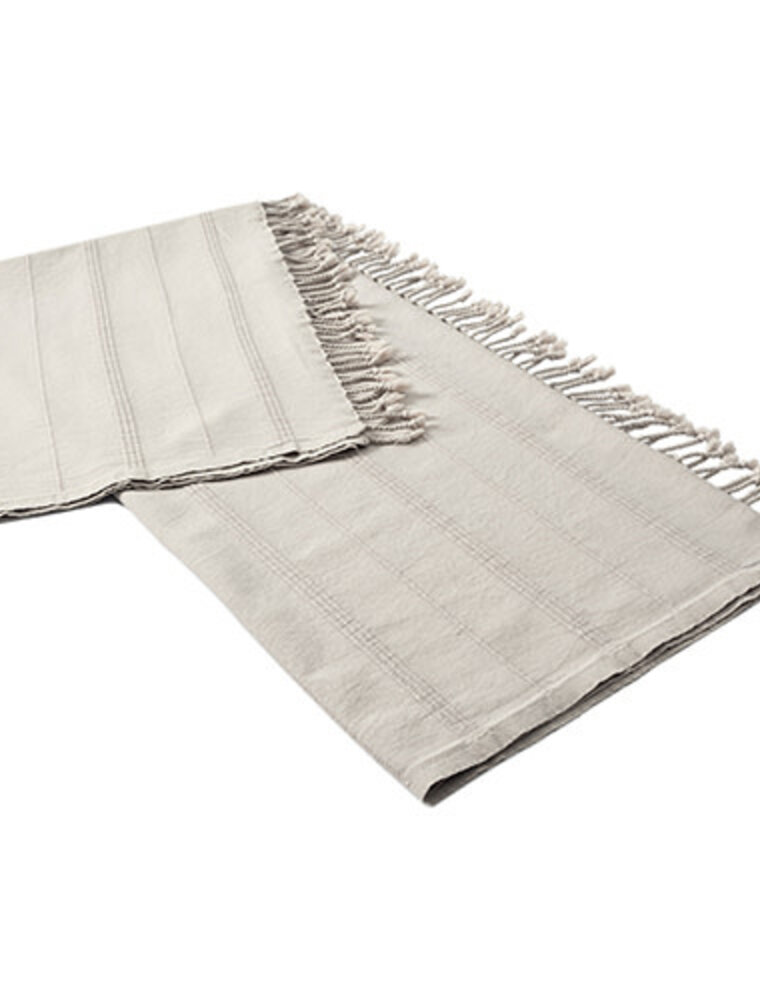 50" x 60" Striped Solid Throw - Beige