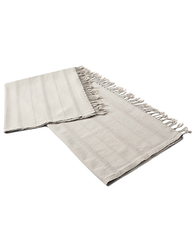 50" x 60" Striped Solid Throw - Beige