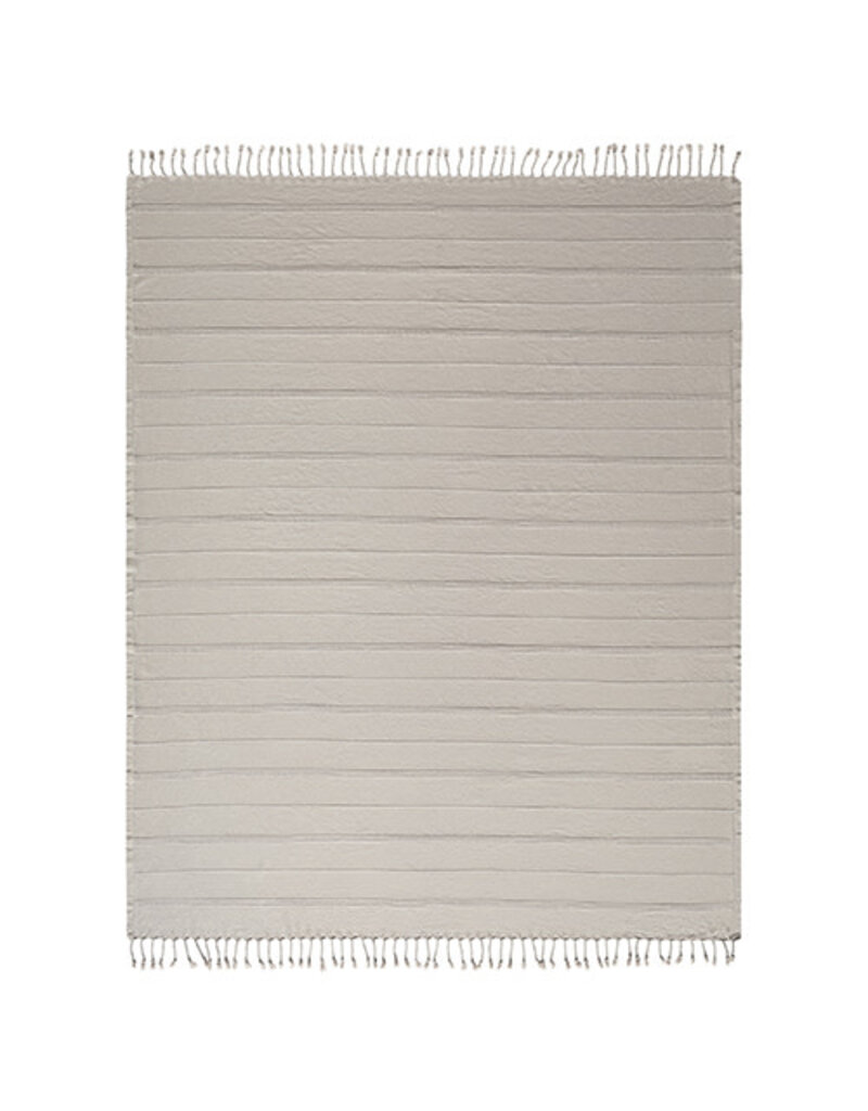 50" x 60" Striped Solid Throw - Beige