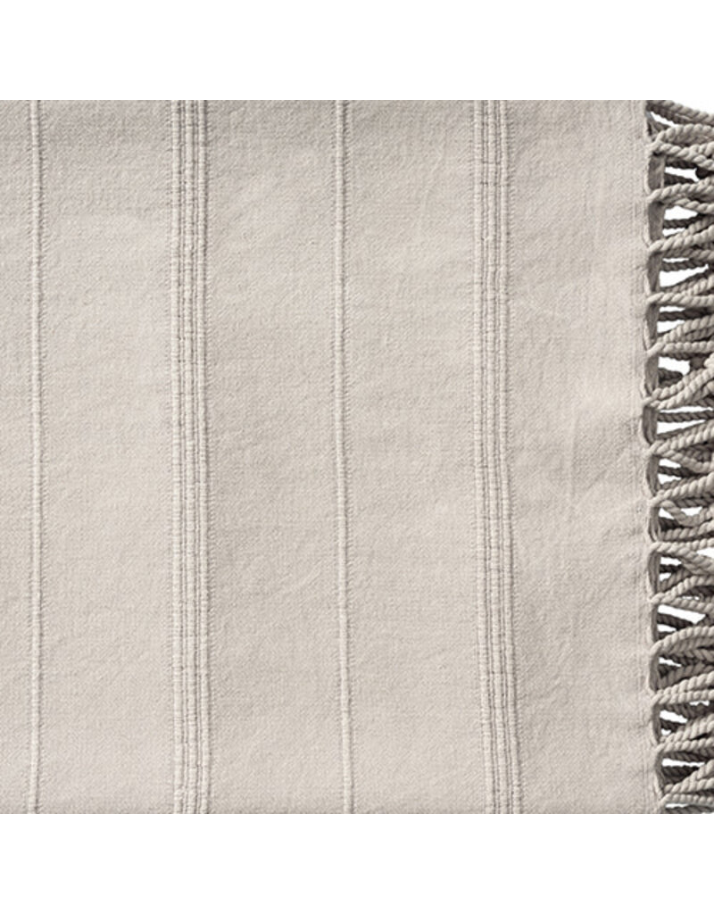 50" x 60" Striped Solid Throw - Beige