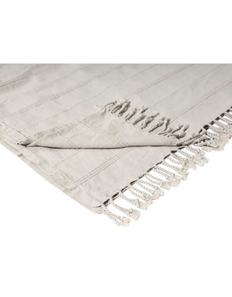 50" x 60" Striped Solid Throw - Beige