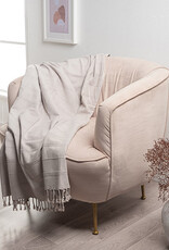 50" x 60" Striped Solid Throw - Beige