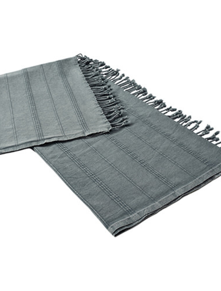 50" x 60" Striped Solid Throw - Bluish Gray