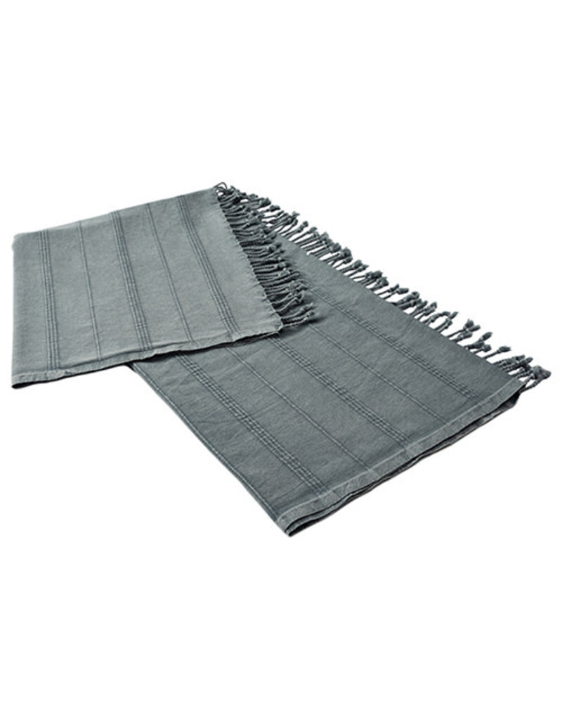 50" x 60" Striped Solid Throw - Bluish Gray