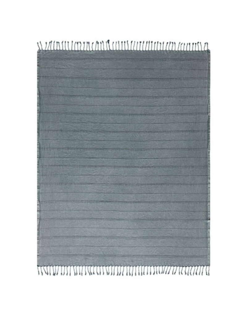 50" x 60" Striped Solid Throw - Bluish Gray