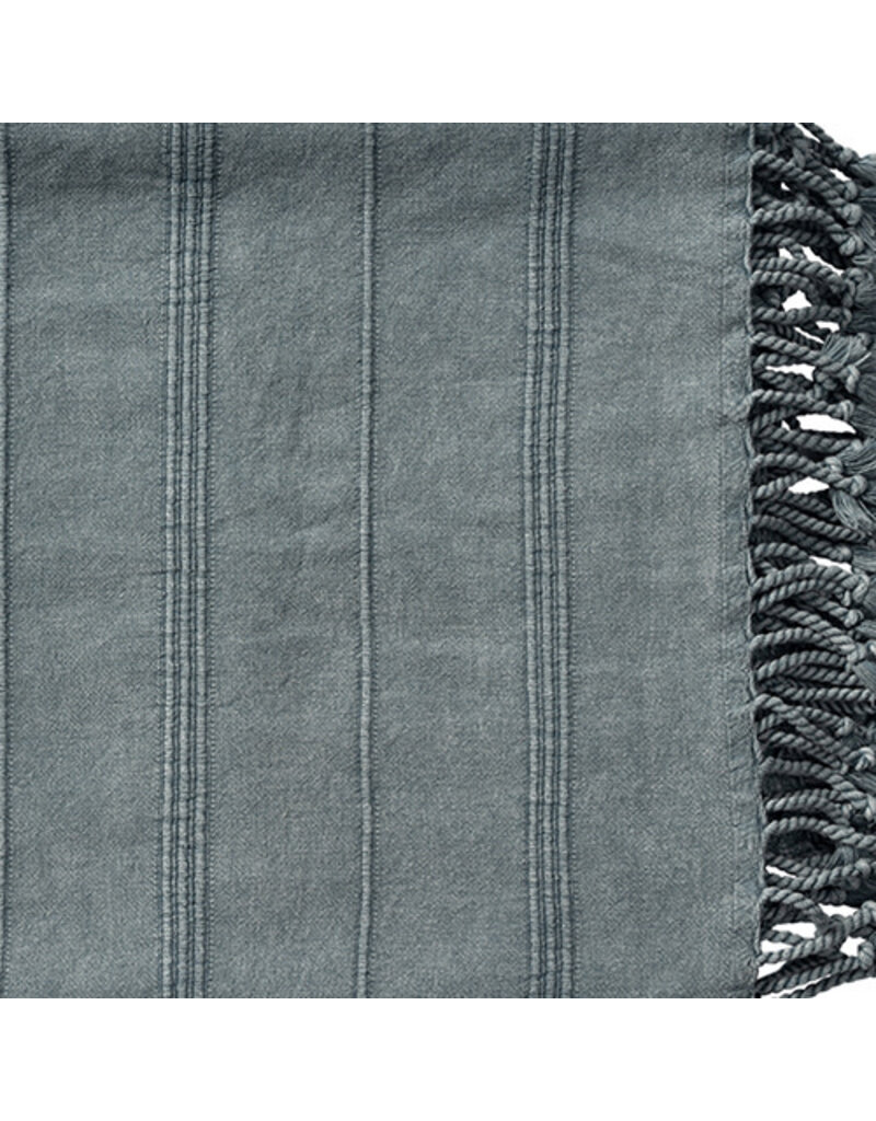 50" x 60" Striped Solid Throw - Bluish Gray