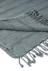 50" x 60" Striped Solid Throw - Bluish Gray